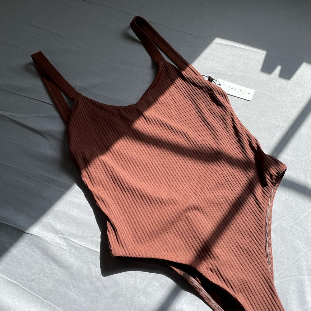 Vitamin A one-piece swimsuit. Chocolate Brown